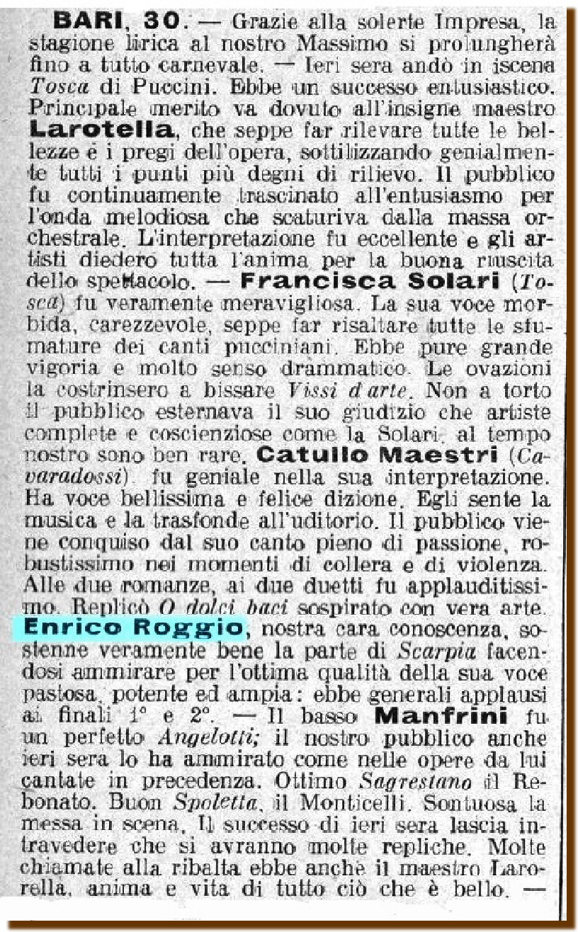 Articolo tratto da "Rassegna Melodrammatica" del 14 Febbraio 1917 